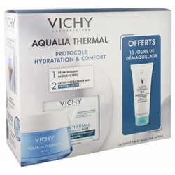 Vichy Aqualia Thermal Cr?me R?hydratante Riche 50 ml + Puret? Thermale D?maquillant Int?gral 3en1 Peau Sensible 100 ml Offert