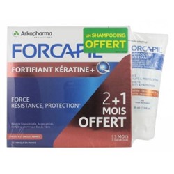 Arkopharma Forcapil Fortifiant K?ratine+ Programme 3 mois 120 + 60 G?lules + Shampoing Fortifiant 30 ml Offert