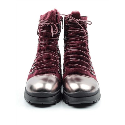 04-XT395-201-4M WINE RED Ботинки женские (натуральная замша, натуральный мех)