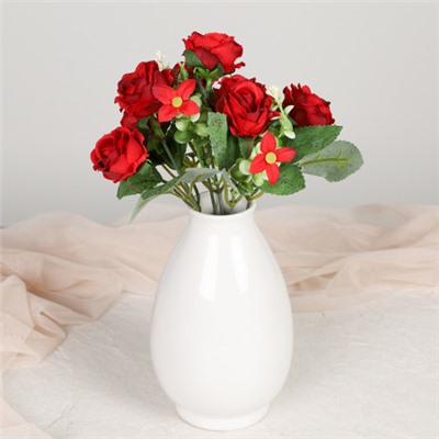 Цветок искусственный Букет роз 28 см / BR-28 /уп 1200/ (Бежевый)