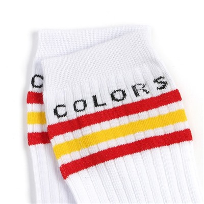 Носки женские MINAKU "Colors" цвет белый (с полосками), р-р 36-37 (23 см)