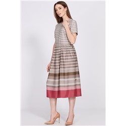 Платье Solei 4157 бежево-розовая полоска