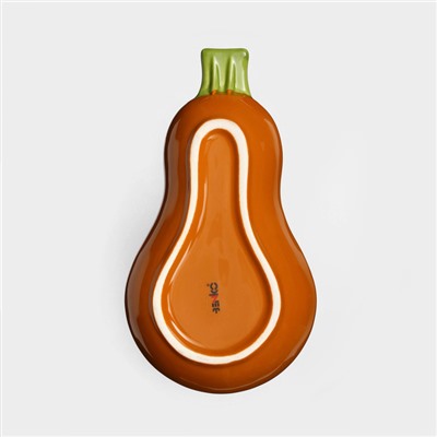 Тарелка керамическая "Тыква", глубокая, темно-оранжевая, 25,5 см, 1 сорт, Иран