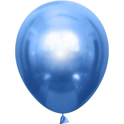 М07 Шары однотон хром синий 10"50шт