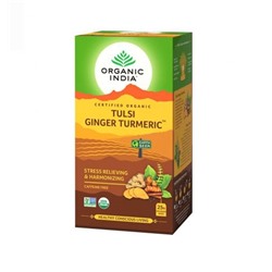 Чай с Тулси, Куркумой и Имбирём , Tulsi Ginger Turmeric Tea,  Organic India
