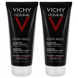 Vichy Homme Hydra Mag C Gel Douche Corps and Cheveux Lot de 2 x 200 ml