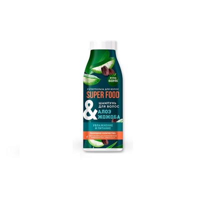 Super food Шампунь для волос 250мл Алоэ&Жожоба Увлажнение и питание