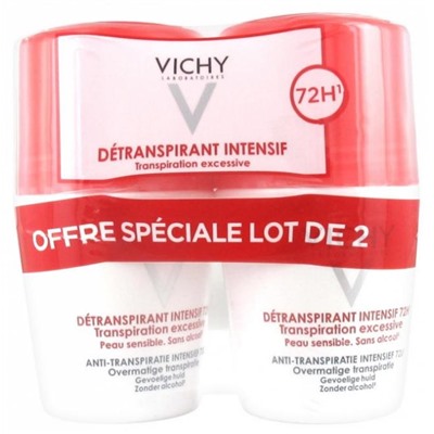 Vichy D?transpirant Intensif 72H Transpiration Excessive Lot de 2 x 50 ml
