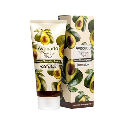 Пенка для умывания с экстрактом авокадо Farm Stay Avocado Premium Pore Deep Cleansing Foam 180 ml