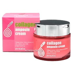 Крем для лица с коллагеном Zenzia Collagen Ampoule Cream Jigott, Корея, 70 мл Акция