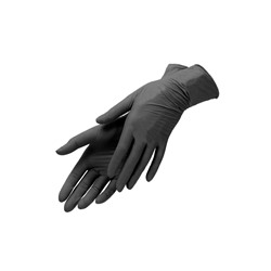 Перчатки виниловые черные gloves 100шт (50пар) Размер XS