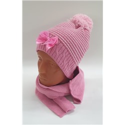 Комплект (шапка + шарф) 91-859, розовый
