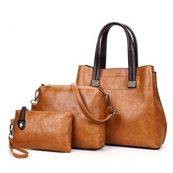 Набор сумок из 3 предметов, арт А59, цвет: светло-коричневый