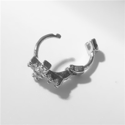 Пирсинг в ухо (хеликс) «Крестик», d=8 мм, цвет белый в серебре