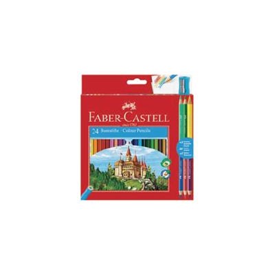 Цветные карандаши Замок (промо набор), набор цветов, в картонной коробке, 36 шт + 3 двухцветных карандаша + 1 чернографитный карандаш + точилка