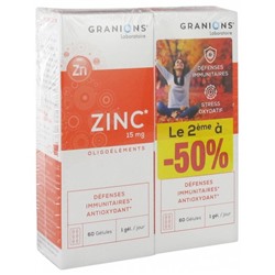 Granions Zinc 15 mg Lot de 2 x 60 G?lules