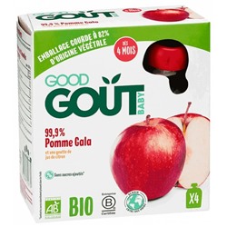 Good Go?t Baby 99,9% Pomme Gala D?s 4 Mois Bio 4 Gourdes de 85 g