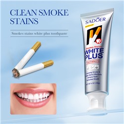 SADOER  Отбеливающая зубная паста для курильщиков Smokes Stains White Plus Toothpaste, 100 гр