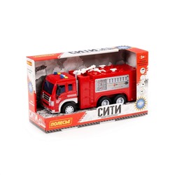 322839 Полесье "Сити", автомобиль-пожарный инерционный (со светом и звуком) (в коробке)