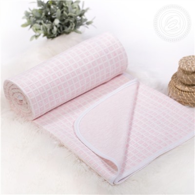 Одеяло-покрывало Клетка (розовый)