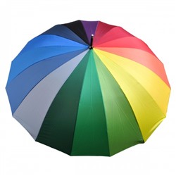 Зонт "Радуга" 16 цветов/спиц, 115 см (механический, прямая ручка.)
