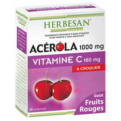 Herbesan Ac?rola 1000 mg Vitamine C 180 mg 30 Comprim?s ? Croquer