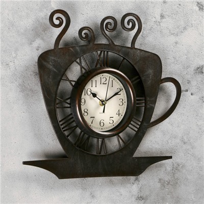 Часы настенные, серия: Кухня, "Чашка кофейная", d-13.5 см, 31 х 33 см