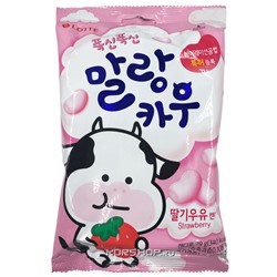 Мягкая карамель со вкусом клубники Malang Cow Lotte, Корея, 79 г Акция