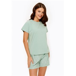 Комплект жен.(фуфайка(футболка) и шорты) Valora светло-зеленый
