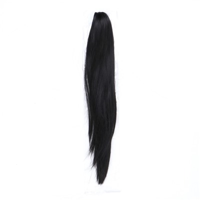 Хвост накладной, прямой волос, на крабе, 60 см, 100 гр, цвет чёрный(#SHT3)