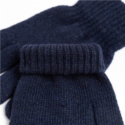Перчатки детские, цвет тёмно-синий, размер 17 (11-12 лет)