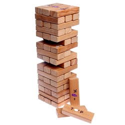 Настольная игра «Башня с ребусами», 54 элемента, в деревянном ящике