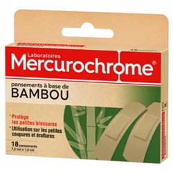 Mercurochrome 18 Pansements ? Base de Bambou