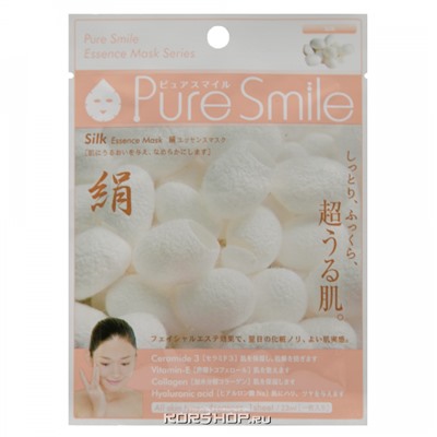 Маска для лица с экстрактом шелка Pure Smile Sun Smile, Япония, 23 мл Акция