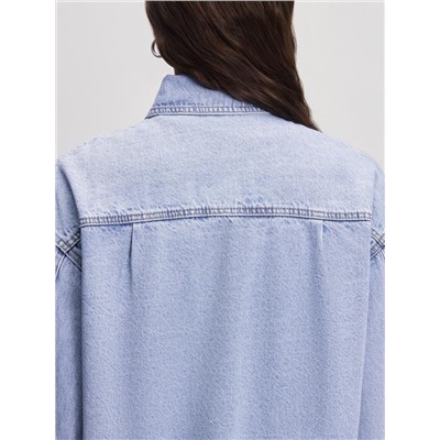 блузка джинсовая женская светлый индиго