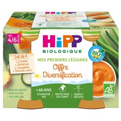 HiPP Mes Premiers L?gumes Diversification d?s 4-6 Mois Bio 4 Pots