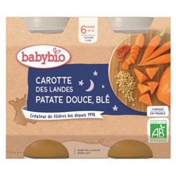 Babybio Carotte des Landes Patate Douce, Bl? 6 Mois et + Bio 2 Pots de 200 g