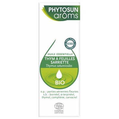 Phytosun Ar?ms Huile Essentielle Thym ? Feuilles Sarriette (Thymus satureioides) Bio 10 ml