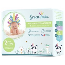 Green Tribu Couches ?cologiques 30 Couches Taille 2 (3-6 kg)