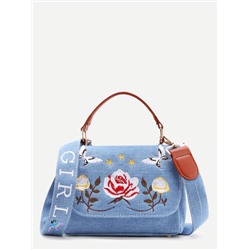 Модная сумка с цветочной вышивкой