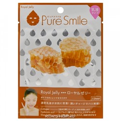 Маска для лица с молочным лосьоном и маточным молочком Pure Smile Sun Smile, Япония, 27 мл