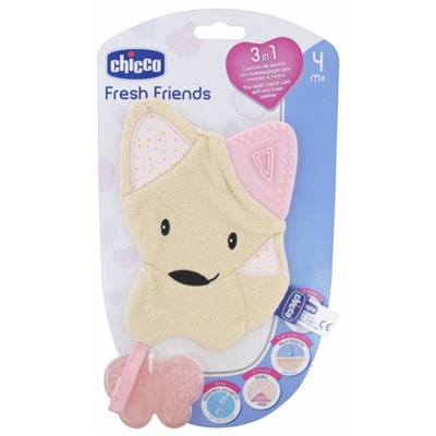 Chicco Fresh Friends Doudou de Dentition 3en1 4 Mois et +