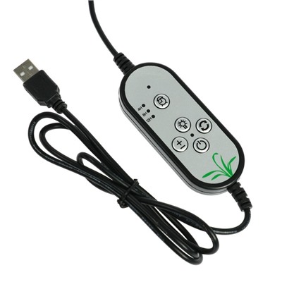 Фитосветильник светодиодный, 9 Вт, 250 мм, IP66, 5 В, USB, биколорный, прищепка, с таймером