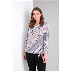 Блуза Modema 396/9 розово-бирюзовый/полоски