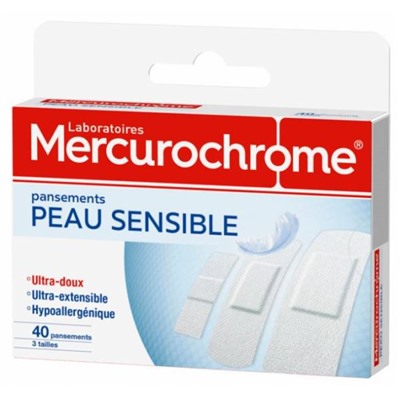 Mercurochrome Peau Sensible 40 Pansements
