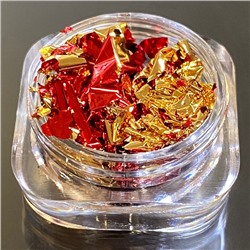 TARTISO Фольга FCC-21 жатая двухцветная Красная с золотом