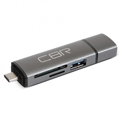 Картридер CBR Gear USBType-C/USB 3.0 Grey (UM)