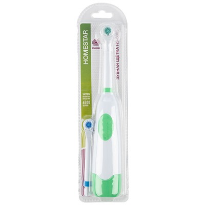 Зубная щётка HomeStar HS-6005 с доп. насадкой, зелёная