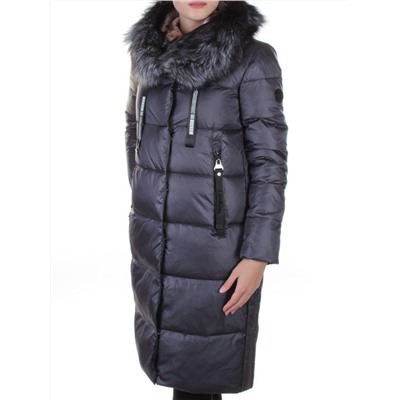 8226 GRAY/VIOLET Пальто женское с натуральным мехом Jarius