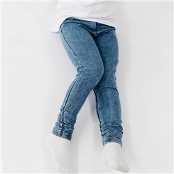 Леггинсы для девочки, джинсовые, синие